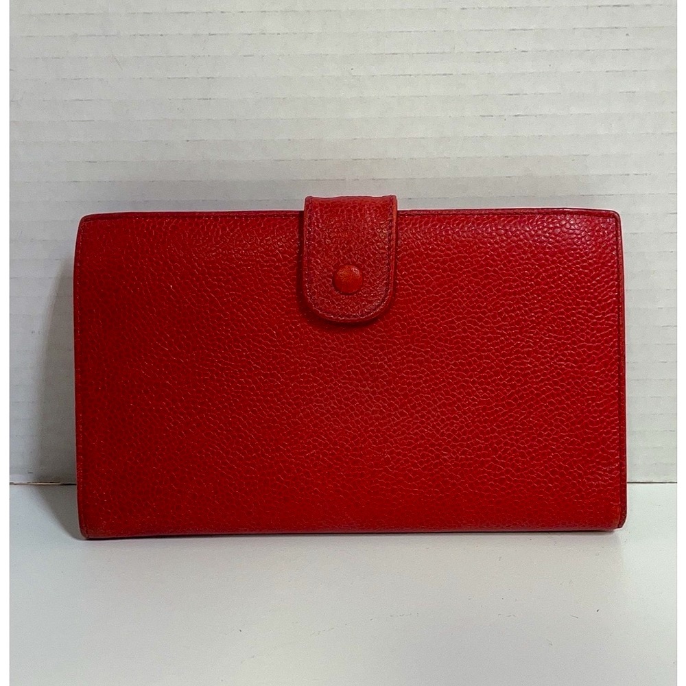 Chanel Red Caviar Leather Kiss-lock Wallet & COA - Picture 13 of 16